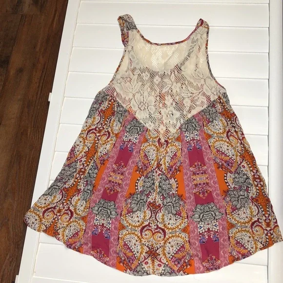 NWT Intimately free people floral combo tunic tank/mini dress - Picture 2 of 12